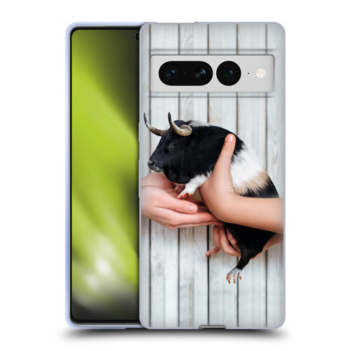 Pixelmated Animals Surreal Wildlife Guinea Bull Soft Gel Case for Google Pixel 7 Pro