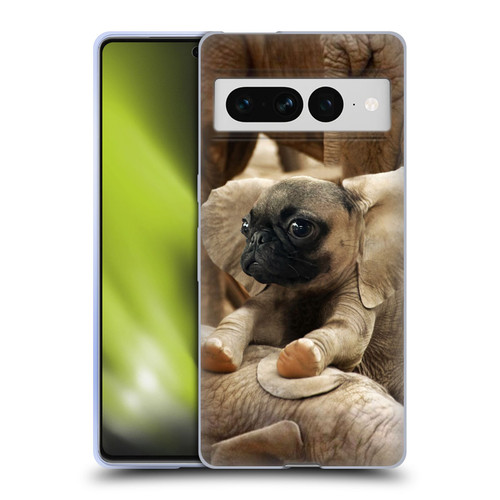 Pixelmated Animals Surreal Wildlife Pugephant Soft Gel Case for Google Pixel 7 Pro