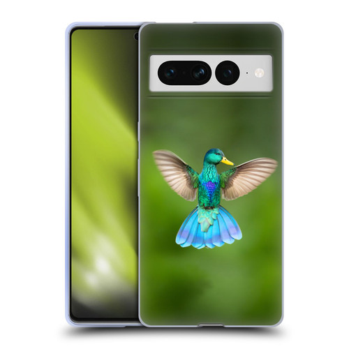 Pixelmated Animals Surreal Wildlife Quaking Bird Soft Gel Case for Google Pixel 7 Pro