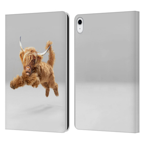 Pixelmated Animals Surreal Pets Highland Pup Leather Book Wallet Case Cover For Apple iPad 10.9 (2022)