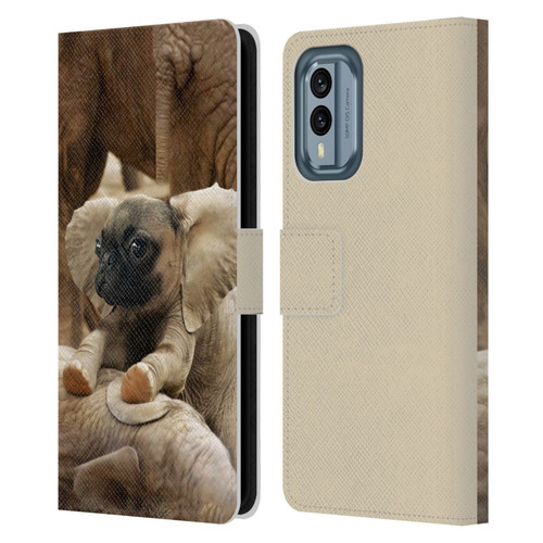 Pixelmated Animals Surreal Wildlife Pugephant Leather Book Wallet Case Cover For Nokia X30
