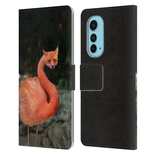 Pixelmated Animals Surreal Wildlife Foxmingo Leather Book Wallet Case Cover For Motorola Edge (2022)