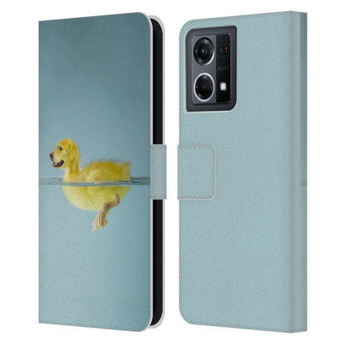 Pixelmated Animals Surreal Wildlife Dog Duck Leather Book Wallet Case Cover For OPPO Reno8 4G