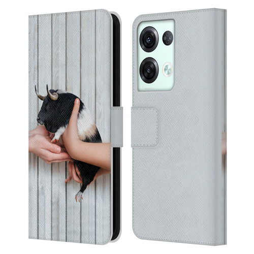 Pixelmated Animals Surreal Wildlife Guinea Bull Leather Book Wallet Case Cover For OPPO Reno8 Pro