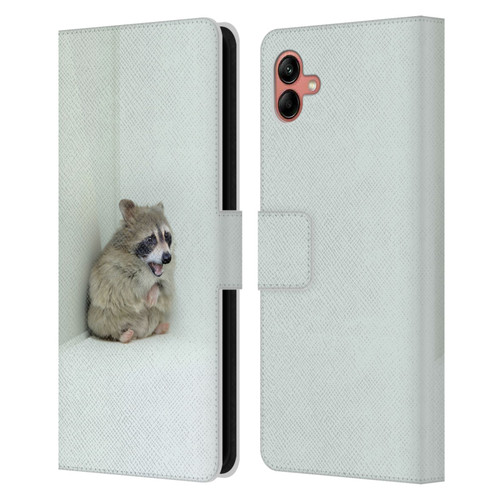 Pixelmated Animals Surreal Wildlife Hamster Raccoon Leather Book Wallet Case Cover For Samsung Galaxy A04 (2022)