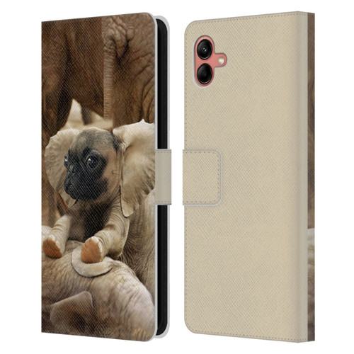 Pixelmated Animals Surreal Wildlife Pugephant Leather Book Wallet Case Cover For Samsung Galaxy A04 (2022)