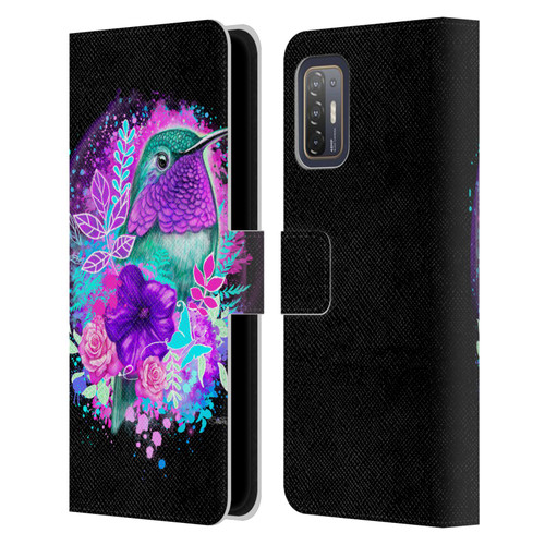 Sheena Pike Animals Purple Hummingbird Spirit Leather Book Wallet Case Cover For HTC Desire 21 Pro 5G