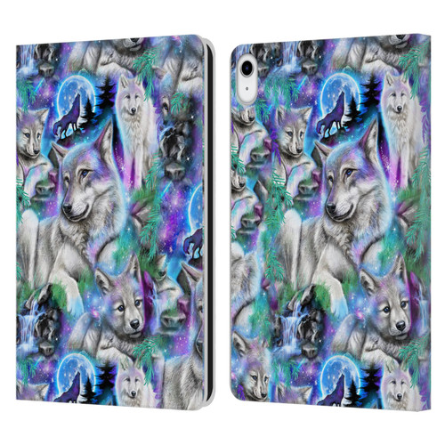 Sheena Pike Animals Daydream Galaxy Wolves Leather Book Wallet Case Cover For Apple iPad 10.9 (2022)