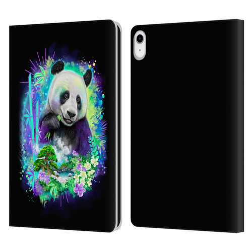 Sheena Pike Animals Rainbow Bamboo Panda Spirit Leather Book Wallet Case Cover For Apple iPad 10.9 (2022)