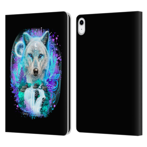 Sheena Pike Animals Winter Wolf Spirit & Waterfall Leather Book Wallet Case Cover For Apple iPad 10.9 (2022)