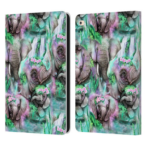 Sheena Pike Animals Daydream Elephants Lagoon Leather Book Wallet Case Cover For Apple iPad Air 2 (2014)