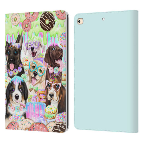 Sheena Pike Animals Puppy Dogs And Donuts Leather Book Wallet Case Cover For Apple iPad 9.7 2017 / iPad 9.7 2018