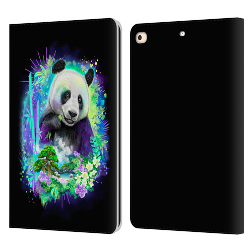 Sheena Pike Animals Rainbow Bamboo Panda Spirit Leather Book Wallet Case Cover For Apple iPad 9.7 2017 / iPad 9.7 2018