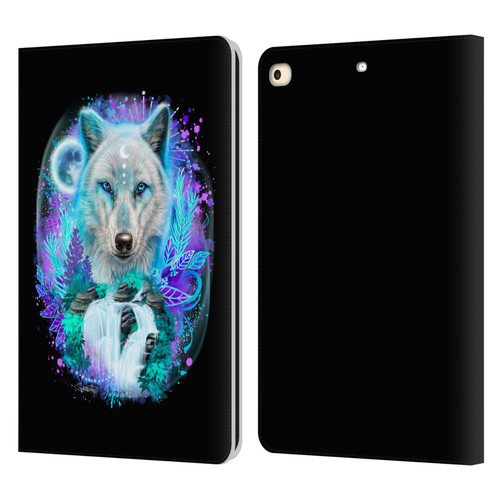 Sheena Pike Animals Winter Wolf Spirit & Waterfall Leather Book Wallet Case Cover For Apple iPad 9.7 2017 / iPad 9.7 2018