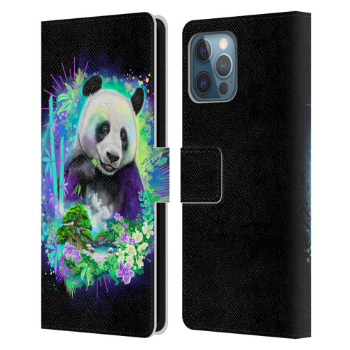 Sheena Pike Animals Rainbow Bamboo Panda Spirit Leather Book Wallet Case Cover For Apple iPhone 12 Pro Max