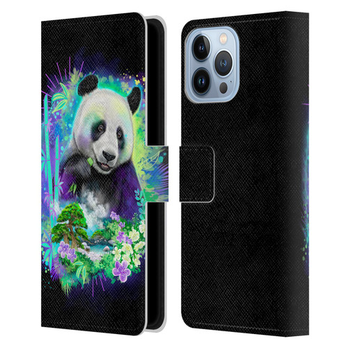 Sheena Pike Animals Rainbow Bamboo Panda Spirit Leather Book Wallet Case Cover For Apple iPhone 13 Pro Max