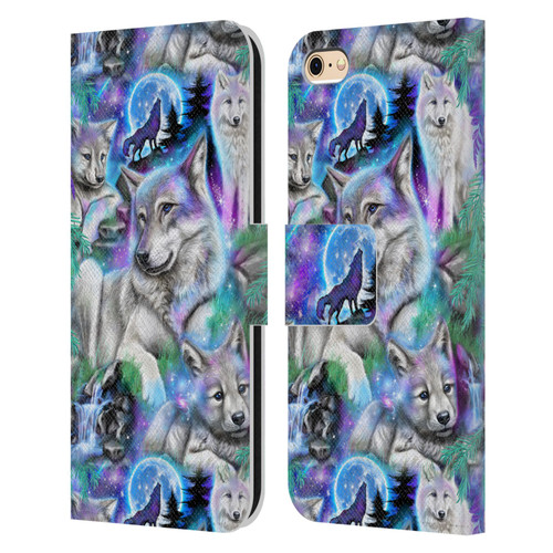 Sheena Pike Animals Daydream Galaxy Wolves Leather Book Wallet Case Cover For Apple iPhone 6 / iPhone 6s