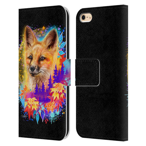 Sheena Pike Animals Red Fox Spirit & Autumn Leaves Leather Book Wallet Case Cover For Apple iPhone 6 / iPhone 6s