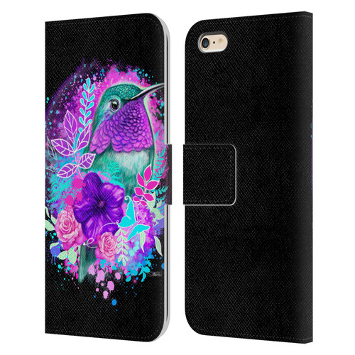 Sheena Pike Animals Purple Hummingbird Spirit Leather Book Wallet Case Cover For Apple iPhone 6 Plus / iPhone 6s Plus