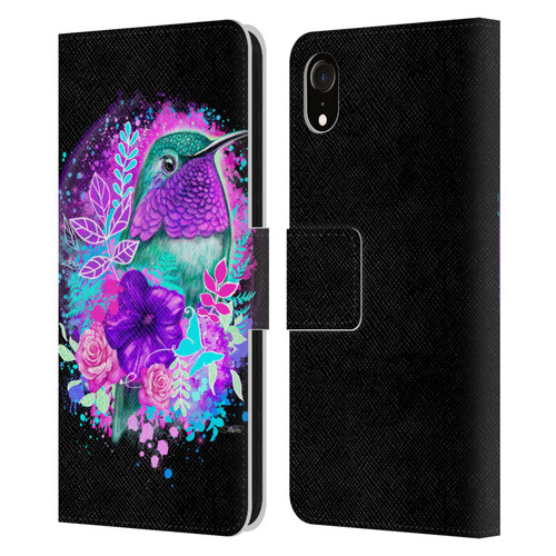 Sheena Pike Animals Purple Hummingbird Spirit Leather Book Wallet Case Cover For Apple iPhone XR
