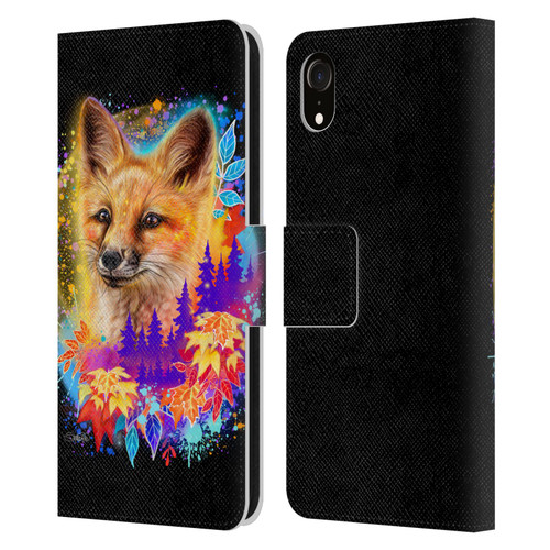 Sheena Pike Animals Red Fox Spirit & Autumn Leaves Leather Book Wallet Case Cover For Apple iPhone XR