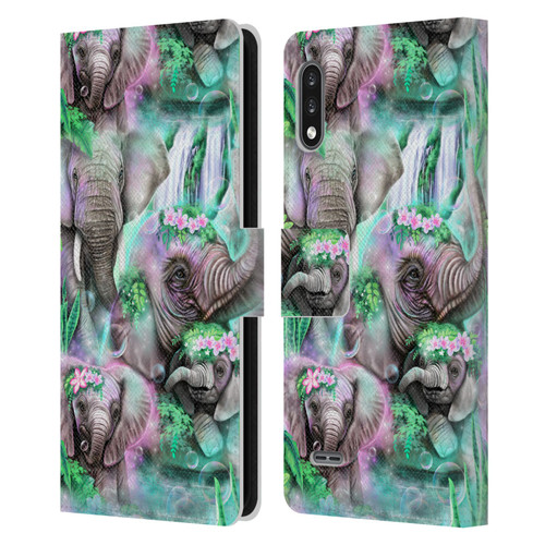 Sheena Pike Animals Daydream Elephants Lagoon Leather Book Wallet Case Cover For LG K22