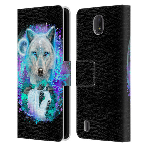 Sheena Pike Animals Winter Wolf Spirit & Waterfall Leather Book Wallet Case Cover For Nokia C01 Plus/C1 2nd Edition