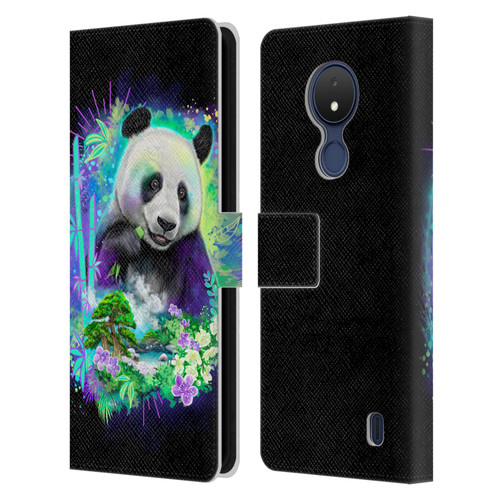 Sheena Pike Animals Rainbow Bamboo Panda Spirit Leather Book Wallet Case Cover For Nokia C21