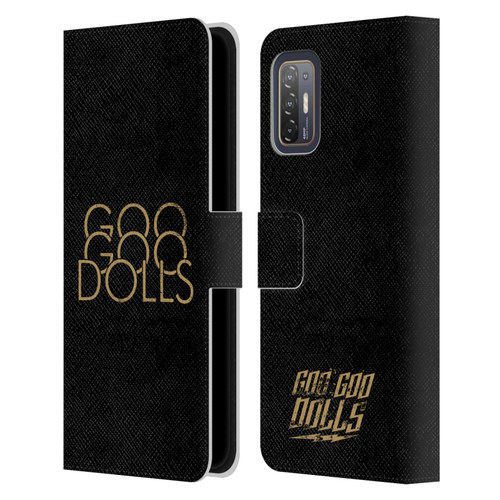 Goo Goo Dolls Graphics Stacked Gold Leather Book Wallet Case Cover For HTC Desire 21 Pro 5G