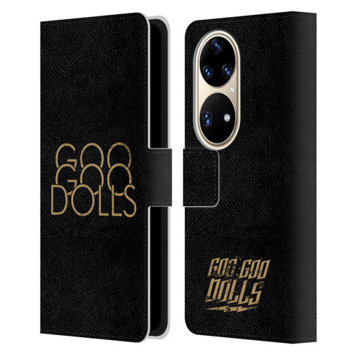 Goo Goo Dolls Graphics Stacked Gold Leather Book Wallet Case Cover For Huawei P50 Pro