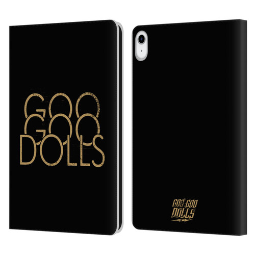 Goo Goo Dolls Graphics Stacked Gold Leather Book Wallet Case Cover For Apple iPad 10.9 (2022)