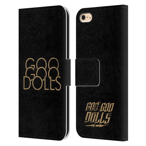 Goo Goo Dolls Graphics Stacked Gold Leather Book Wallet Case Cover For Apple iPhone 6 / iPhone 6s