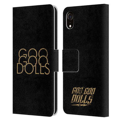 Goo Goo Dolls Graphics Stacked Gold Leather Book Wallet Case Cover For Apple iPhone XR