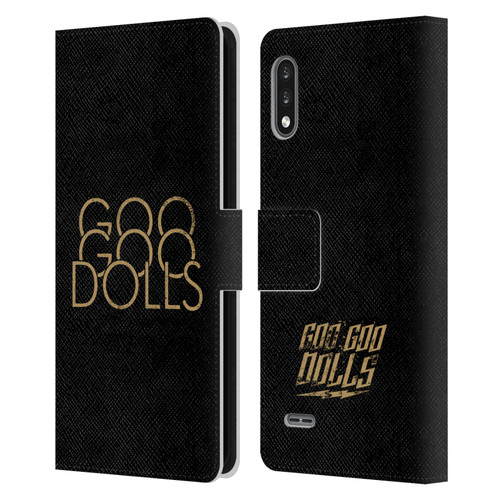 Goo Goo Dolls Graphics Stacked Gold Leather Book Wallet Case Cover For LG K22