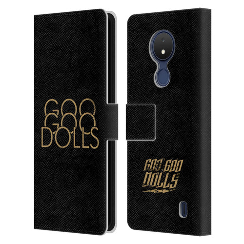 Goo Goo Dolls Graphics Stacked Gold Leather Book Wallet Case Cover For Nokia C21