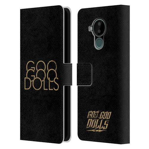 Goo Goo Dolls Graphics Stacked Gold Leather Book Wallet Case Cover For Nokia C30