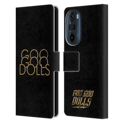 Goo Goo Dolls Graphics Stacked Gold Leather Book Wallet Case Cover For Motorola Edge 30