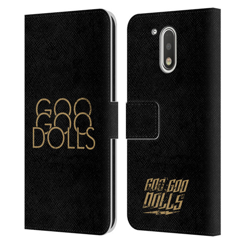 Goo Goo Dolls Graphics Stacked Gold Leather Book Wallet Case Cover For Motorola Moto G41