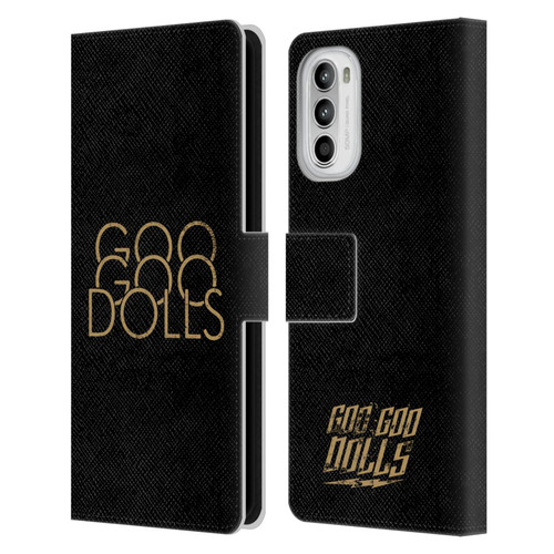 Goo Goo Dolls Graphics Stacked Gold Leather Book Wallet Case Cover For Motorola Moto G52