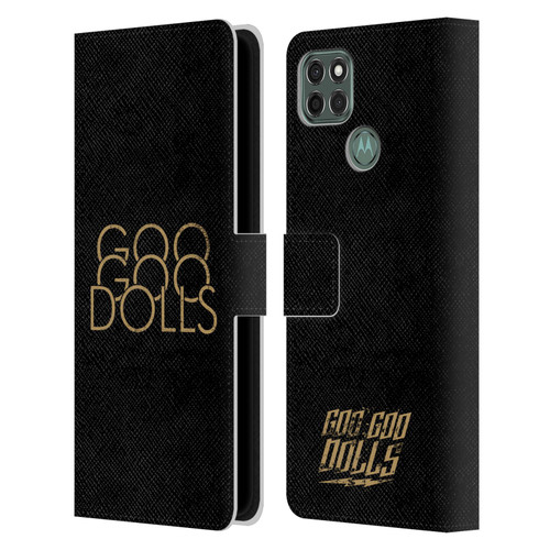 Goo Goo Dolls Graphics Stacked Gold Leather Book Wallet Case Cover For Motorola Moto G9 Power