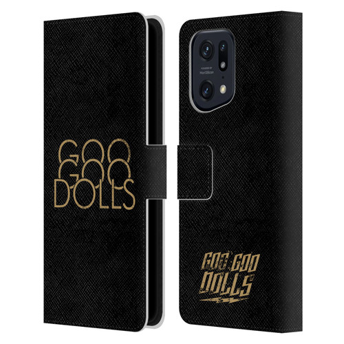Goo Goo Dolls Graphics Stacked Gold Leather Book Wallet Case Cover For OPPO Find X5 Pro