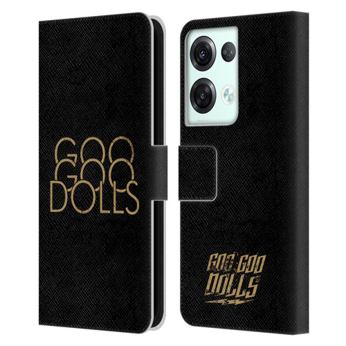 Goo Goo Dolls Graphics Stacked Gold Leather Book Wallet Case Cover For OPPO Reno8 Pro