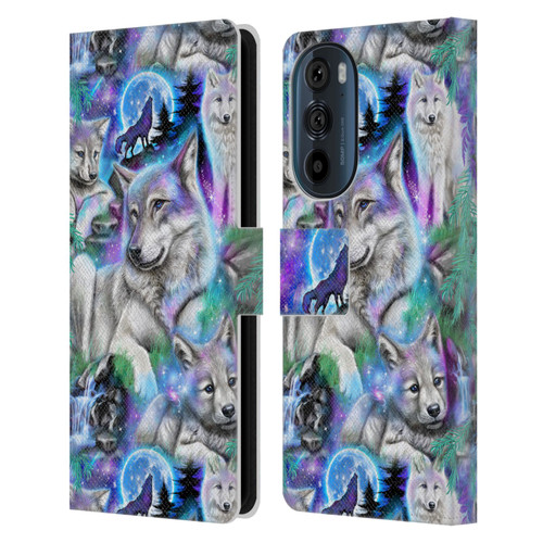Sheena Pike Animals Daydream Galaxy Wolves Leather Book Wallet Case Cover For Motorola Edge 30
