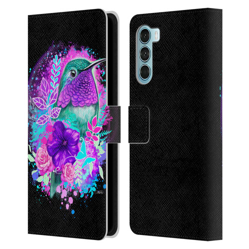 Sheena Pike Animals Purple Hummingbird Spirit Leather Book Wallet Case Cover For Motorola Edge S30 / Moto G200 5G