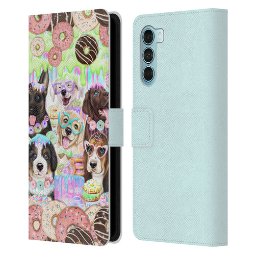 Sheena Pike Animals Puppy Dogs And Donuts Leather Book Wallet Case Cover For Motorola Edge S30 / Moto G200 5G