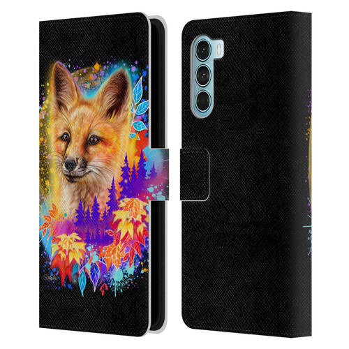 Sheena Pike Animals Red Fox Spirit & Autumn Leaves Leather Book Wallet Case Cover For Motorola Edge S30 / Moto G200 5G