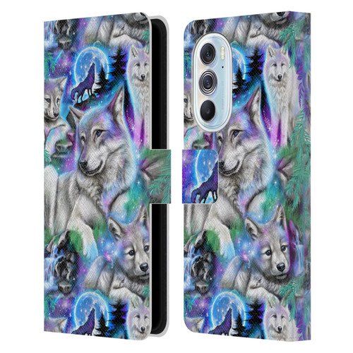 Sheena Pike Animals Daydream Galaxy Wolves Leather Book Wallet Case Cover For Motorola Edge X30