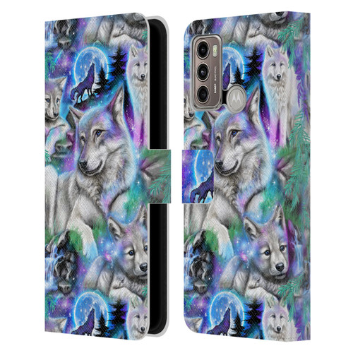 Sheena Pike Animals Daydream Galaxy Wolves Leather Book Wallet Case Cover For Motorola Moto G60 / Moto G40 Fusion