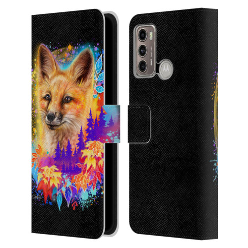 Sheena Pike Animals Red Fox Spirit & Autumn Leaves Leather Book Wallet Case Cover For Motorola Moto G60 / Moto G40 Fusion