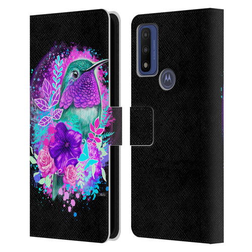 Sheena Pike Animals Purple Hummingbird Spirit Leather Book Wallet Case Cover For Motorola G Pure